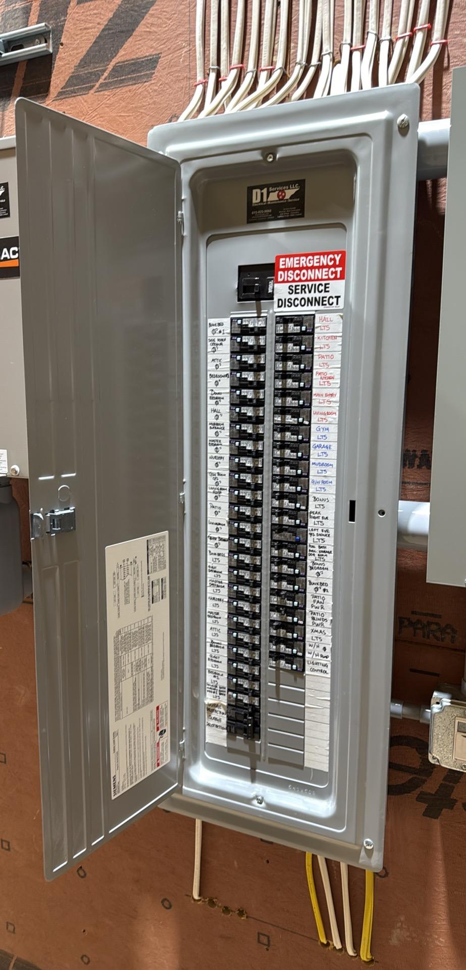 Residential electrical breaker panel