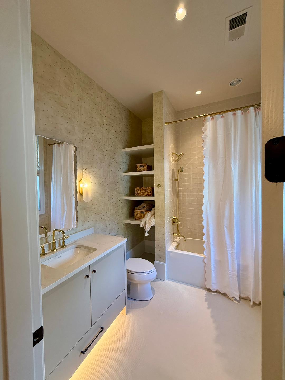 Bathroom vanity and window