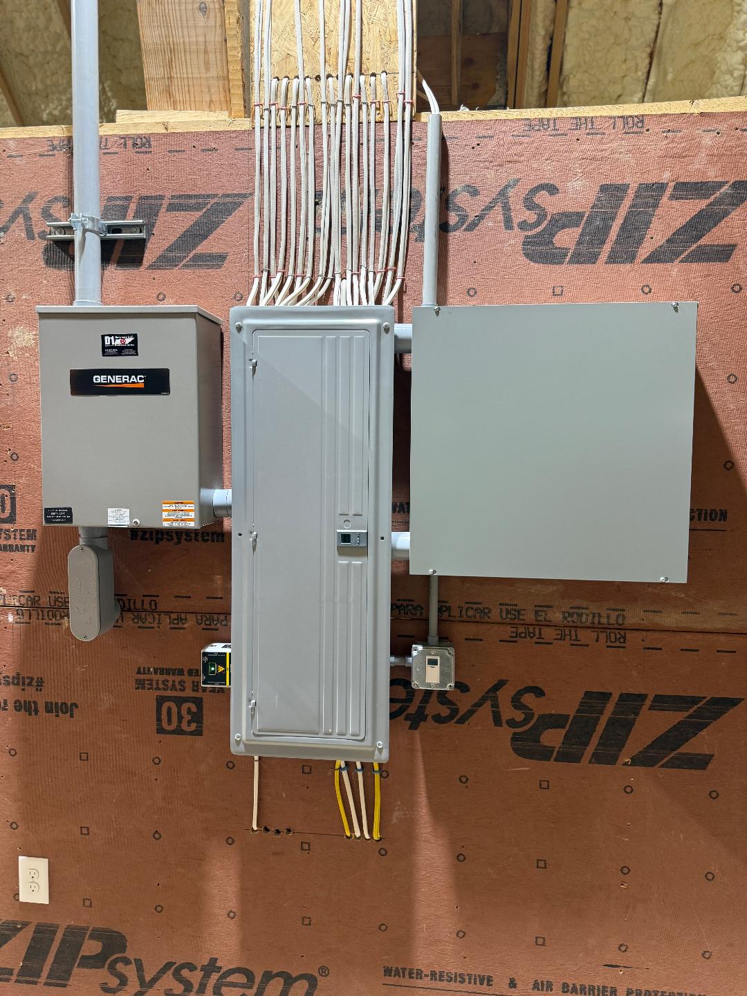 Breaker panel installation in new construction