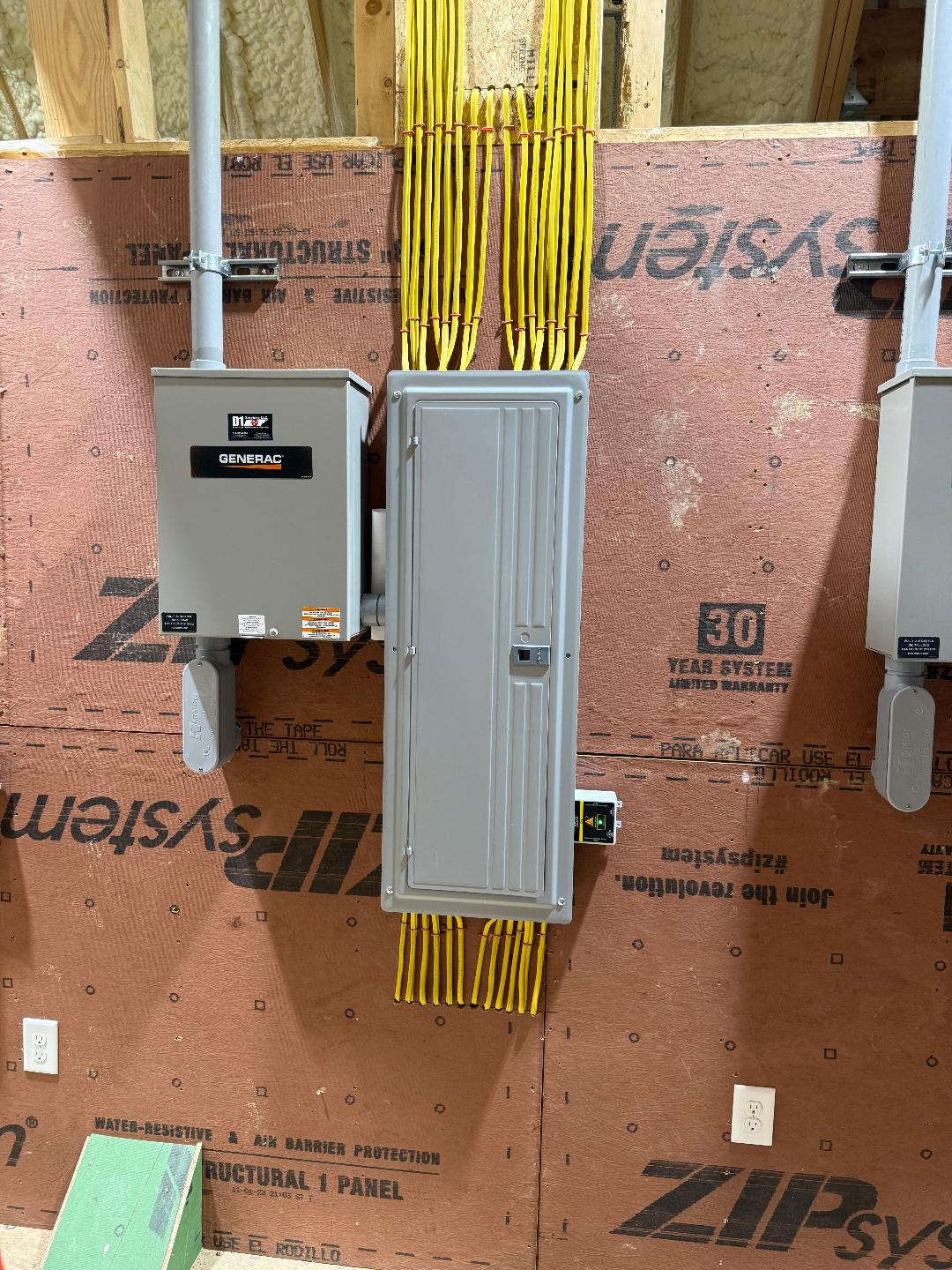 Electrical panel in a new construction project