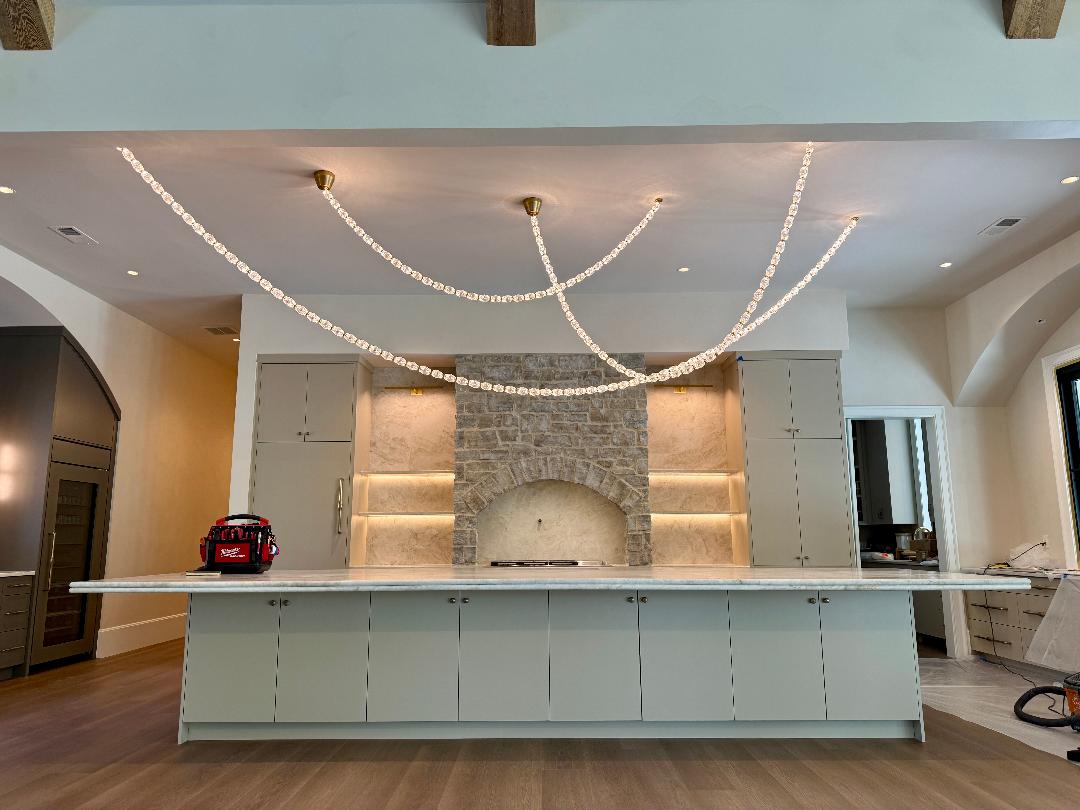 Finished open kitchen and dining area